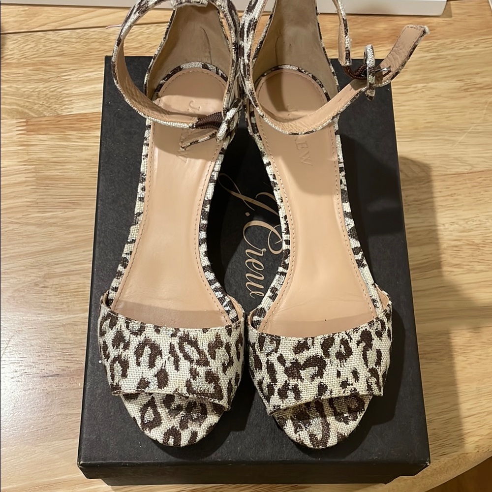 J. Crew Laila Leopard Wedges